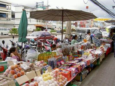 Fruit stalls along Mae Sai