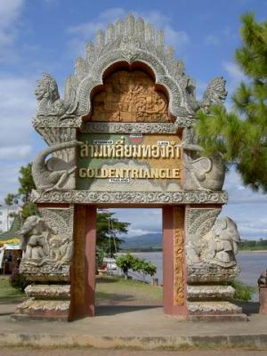 The most beautiful gate of Golden Triangle at Sop Ruak