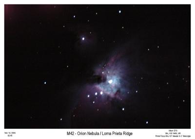 Prime Focus of Orions Nebula
