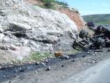 Wrecked Oil truck on side of road near Zacko, Iraq