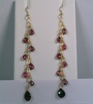 Pink Tourmalines and Gold