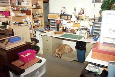 Stamping and Bookmaking Workspace with Annie