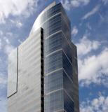 The sky complements the building
