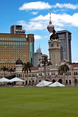 Padang Field, the genteel cricket ground of the once British, and still socially exclusive Royal Selangor Club