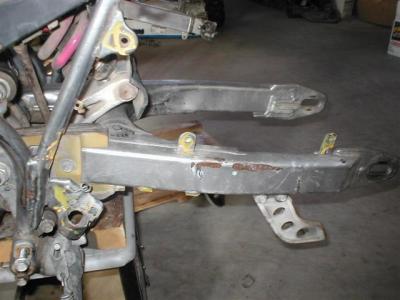 Items marked with yellow cut from frame & swingarm.