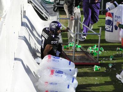 Hassell knocks over table