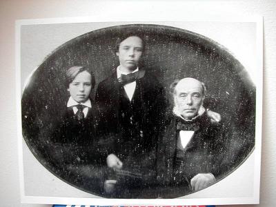 Photo of daguerreotype of Daguerreotype of The Baron's son Henry (1796-1860) and his sons James (left) and William