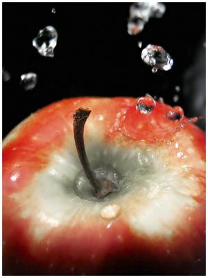 3rd: Rain drops on an apple