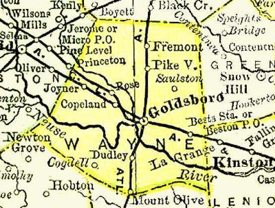 Wayne CO. NC Map 1895 (Boyett, NC)