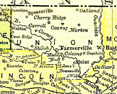 Union Parish LA  Map