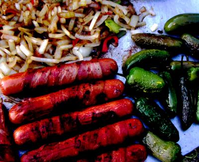 Hotdogs, Chiles and Onions
