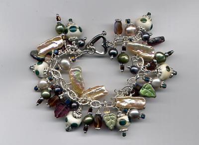 lampwork and silver bracelet  ~SOLD!~