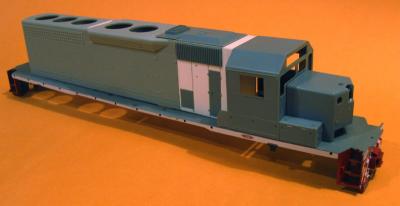SP SD40 From Atlas GP40 w/ new Electrical Compartment. This version is the Early order on a Kato SD45 walkway. Wrong cab