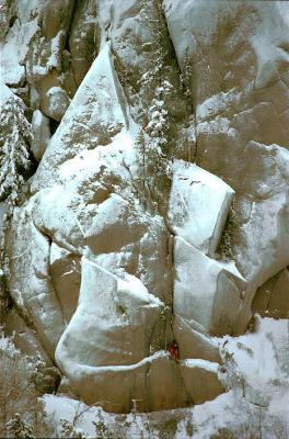 Winter rock climbing