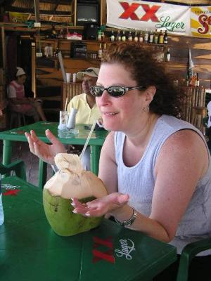 F wants more rum in her coconut.JPG
