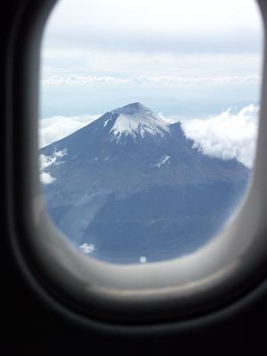 Snowcapped Popocatptl volcano east of Mexico City