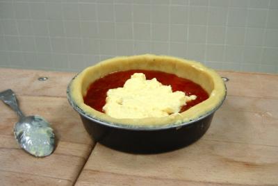 Gateau Basque:  place pastry cream on jam