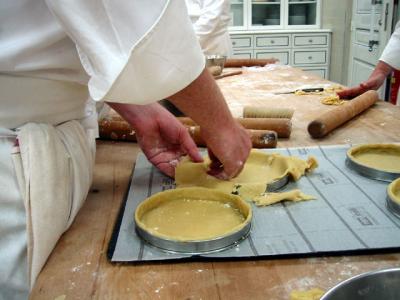 Pie crusts made on rings only, no bottoms