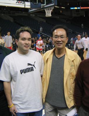 me and my dad, with yao in the back