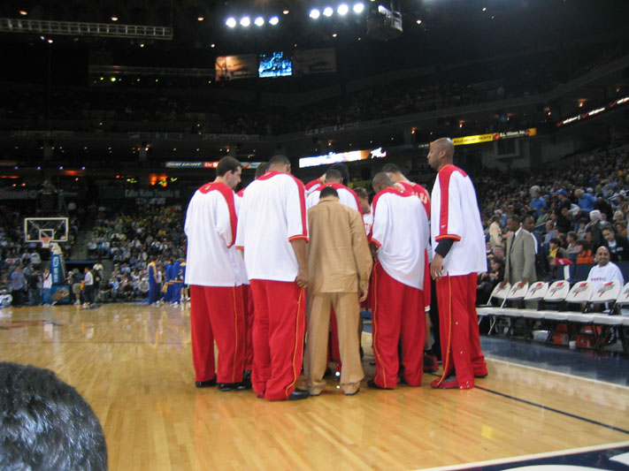 post-introduction huddle