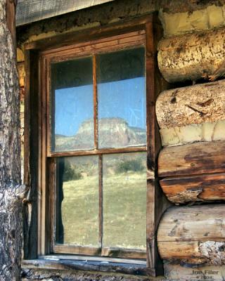 log cabin window