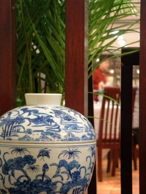 Blue painting on china