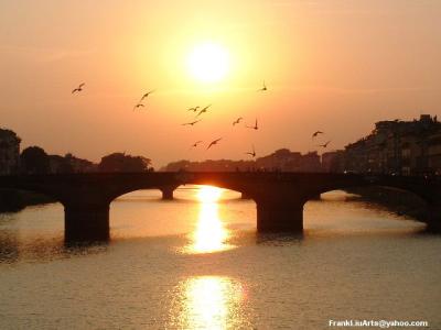 Florence-Sunset on Arno