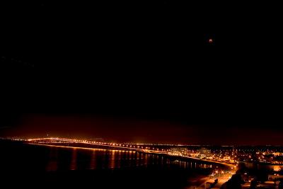 Total Eclipse over San Mateo Bridge