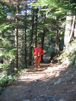 Running up the trail