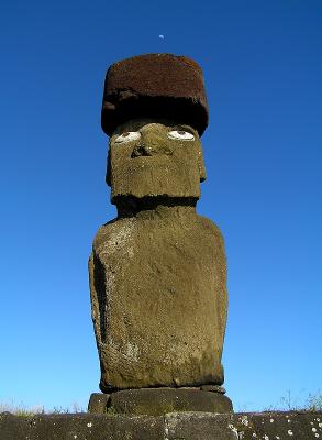 The larger moai weigh 30 or more tons