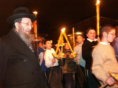 Torchlight Procession to the Kollel