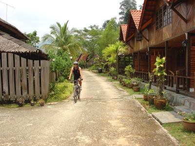 Peter cycling out...