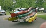 A trailer full of boats