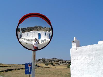 Dead-end  road in Myconos island