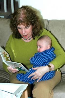 Grandma Laura is reading to me