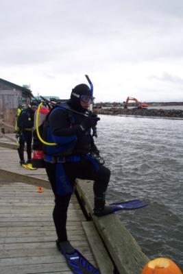 Mike ready to head into the water