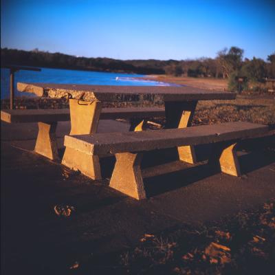 Picnic Table at Sunset