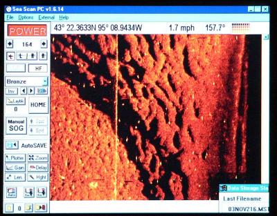 Side Scan image of the Hole 130'