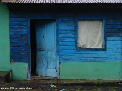 window an door, green and blue, san lucas toliman, guatemala