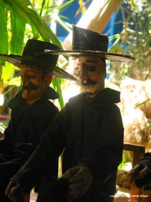 maximon figures at n'im pot, antigua, guatemala