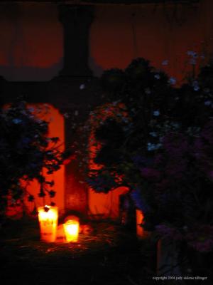 small offering in the dark, antigua, guatemala