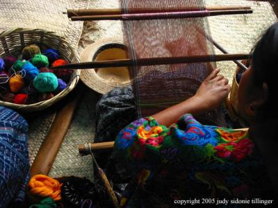 weaving at lidia's, guatemala