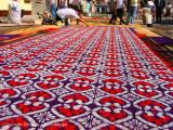 elaborate carpet, santa ana, guatemala