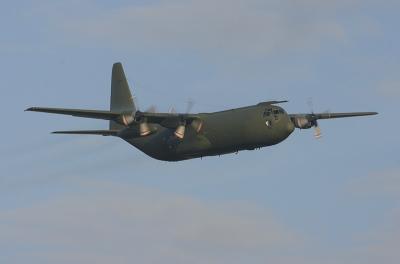 Unusual for a weekend - an RAF Hercules C.3 performs an overshoot