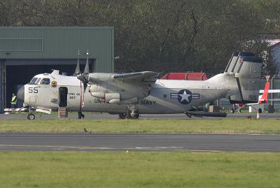 One of two C-2A Greyhounds temporarily based at Prestwick for the JMC exercise
