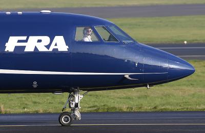 The pilot of this FR Aviation Falcon 20 looks happy!