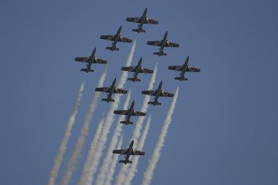 The Italian Air Force Aerobatic Team had star billing at the show