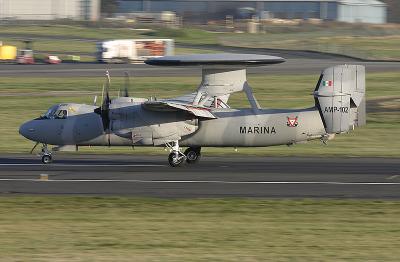 The Hawkeye returns to Prestwick with a minor technical problem