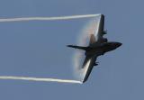Vortices stream from the wingtips of the F.3