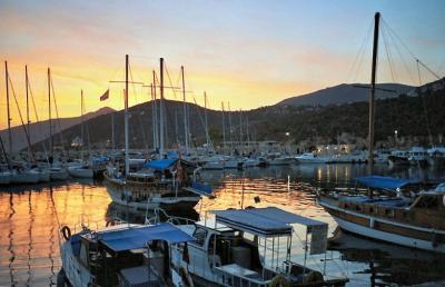 Sunset in Kalkan harbor